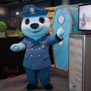 Cyan Navy Seal mascotte...