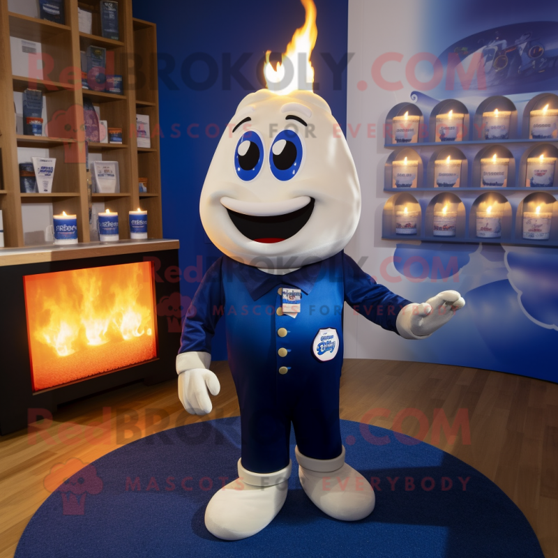 Navy Scented Candle mascot costume character dressed with a Bodysuit and Ties Navy Scented Candle mascot costume character dressed with a Bodysuit and Ties