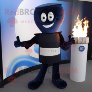 Navy Scented Candle mascot costume character dressed with a Bodysuit and Ties