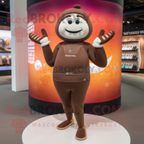 Brown Bracelet mascot costume character dressed with a Yoga Pants and Bracelets