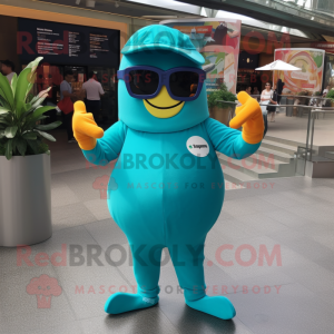 Teal Mango mascotte kostuum...