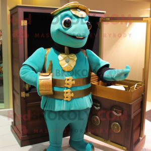 Teal Treasure Chest maskot...