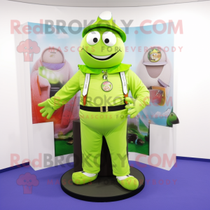 Limegrøn vedhæng maskot...