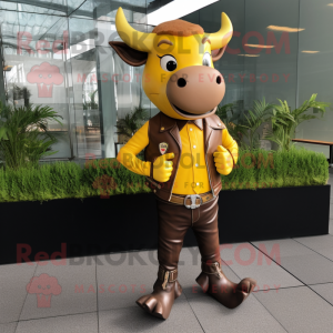 Yellow Bull maskot kostume...