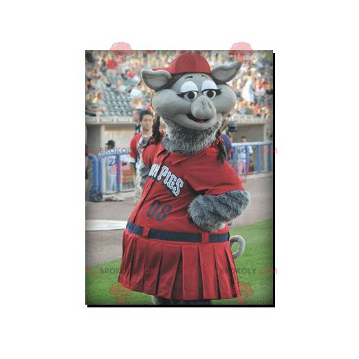Gray boar pig mascot - Redbrokoly.com