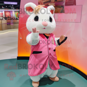 Pink hamster maskot kostume...