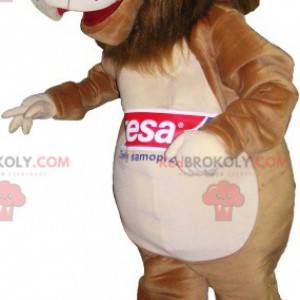 Hnědý a béžový maskot lva - Redbrokoly.com