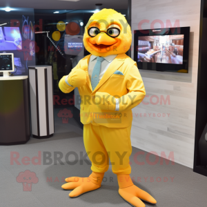 Peach Canary maskot kostume...