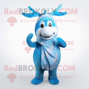 Sky Blue Reindeer mascotte...