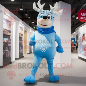 Sky Blue Reindeer mascotte...