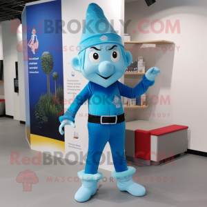 Sky Blue Elf maskot kostume...