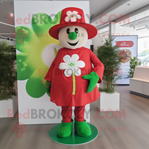 Red Four Leaf Clover maskot...
