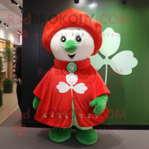 Red Four Leaf Clover maskot...