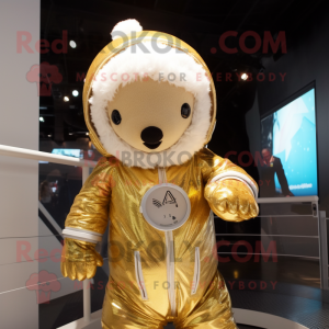 Gouden astronaut mascotte...