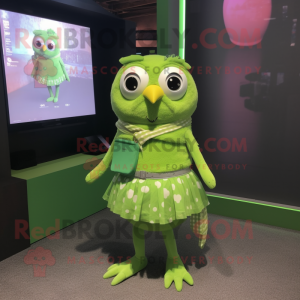 Lime Green Owl maskot...