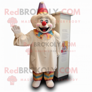 Beige Clown maskot kostym...