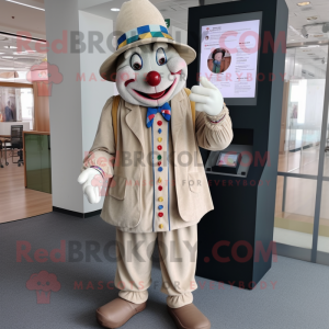 Beige Clown mascotte...