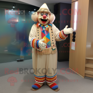 Beige Clown mascotte...