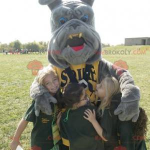 Gray bulldog mascot - Redbrokoly.com