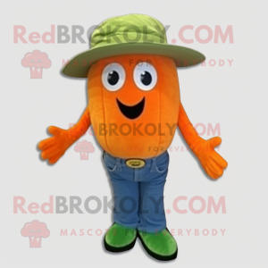 Orange agurk maskot kostume...