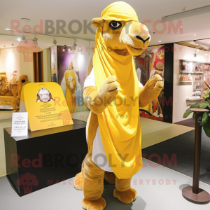 Gul Camel maskot kostume...