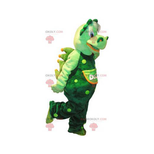 Mascote crocodilo verde gigante e muito realista -