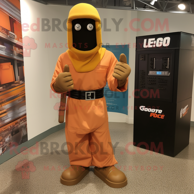 Rust Gi Joe mascot costume character dressed with a Pencil Skirt and Beanies