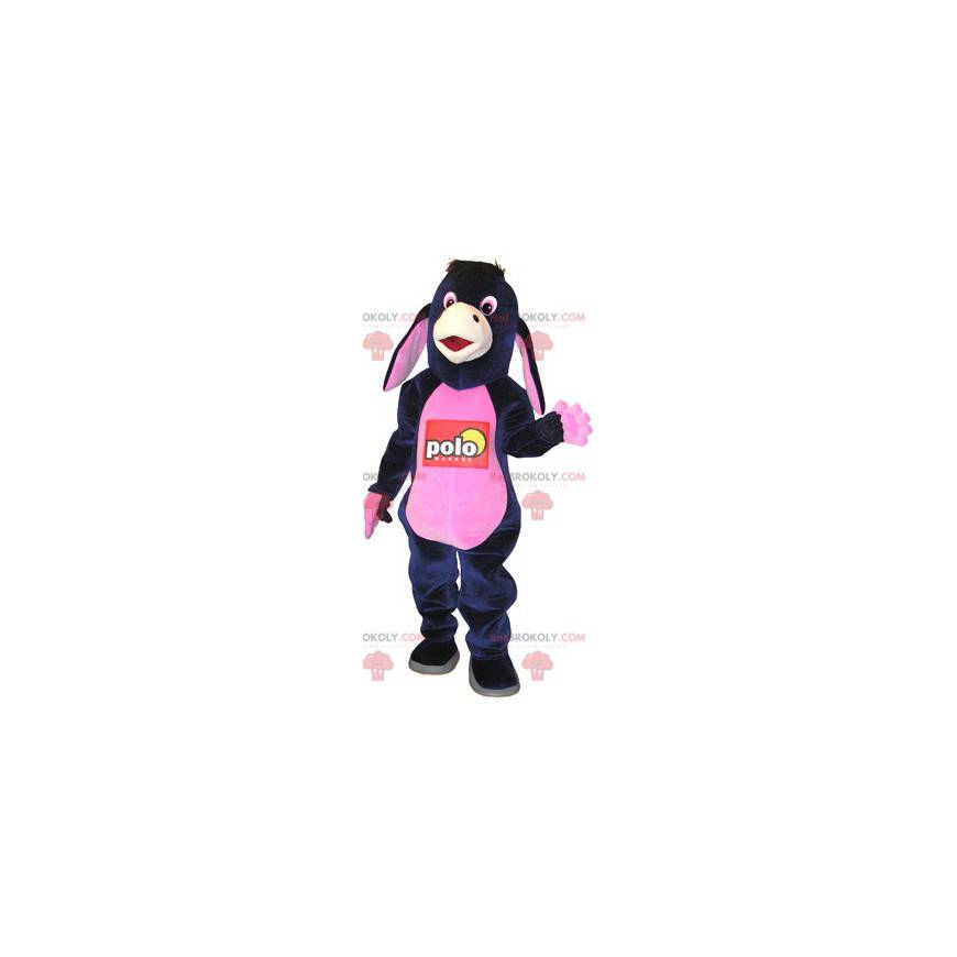 Divertente mascotte asino nero e rosa - Redbrokoly.com