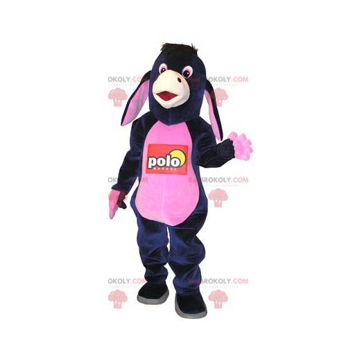 Mascote burro engraçado preto e rosa - Redbrokoly.com