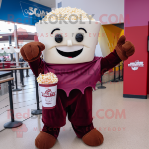 Maroon Pop Corn mascotte...