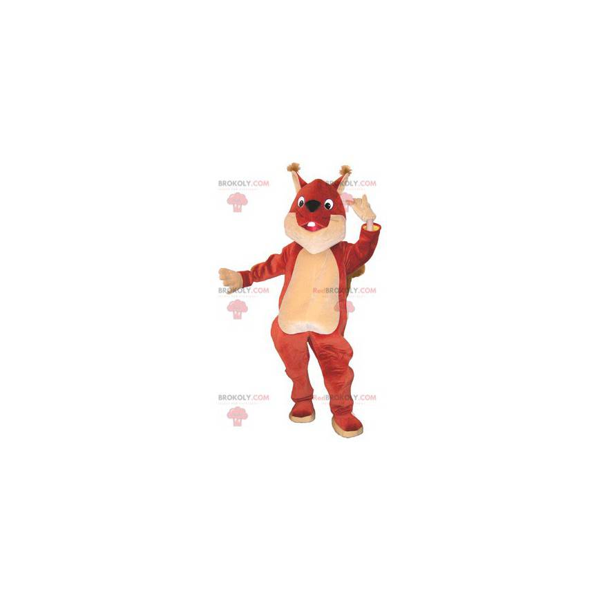 Mascote gigante esquilo marrom e bege - Redbrokoly.com