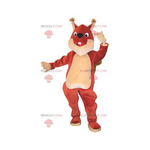 Obří hnědý a béžový veverka maskot - Redbrokoly.com