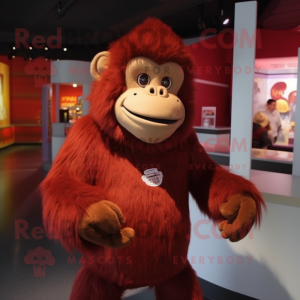 Rödbrun Orangutang maskot...