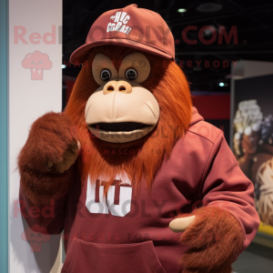 Maroon orangutang maskot...