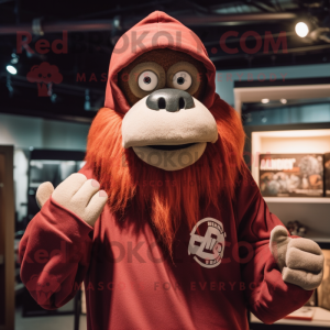 Maroon orangutang maskot...