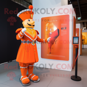 Orange Swiss Guard maskot...