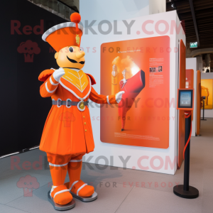 Oranje mascotte kostuum van...