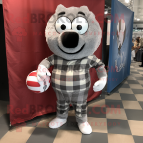 Silver Volleyball Ball mascot costume character dressed with a Flannel Shirt and Ties
