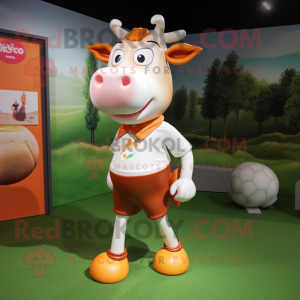 Peach Hereford Cow maskot...