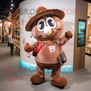 Brown Horseshoe mascot costume character dressed with a Playsuit and Backpacks