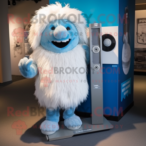 Blå Yeti maskot kostym...