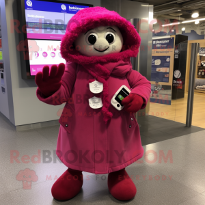 Magenta But maskot kostym...