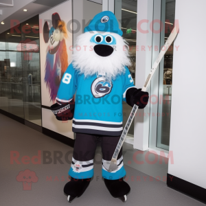 nan Ice Hockey Stick mascot costume character dressed with a Dress Pants and Hairpins