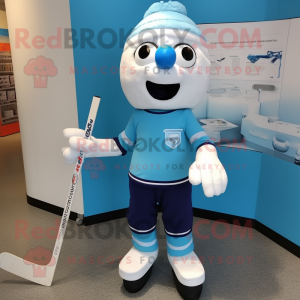 nan Ice Hockey Stick mascot costume character dressed with a Dress Pants and Hairpins