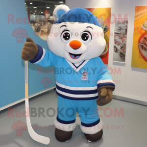 nan Ice Hockey Stick mascot costume character dressed with a Dress Pants and Hairpins