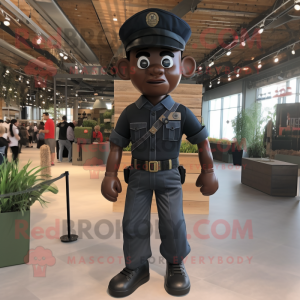 Black Soldier mascot costume character dressed with a Overalls and Belts