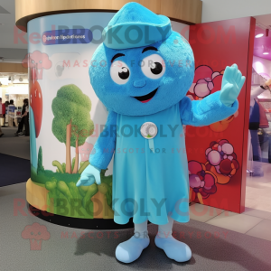 Cyan Plommon maskot kostym...