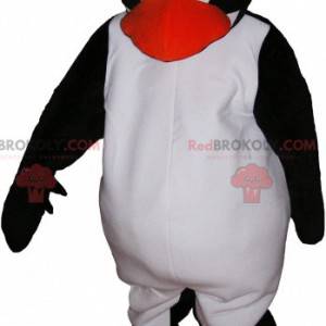 Cute and touching black and white pinguin mascot -