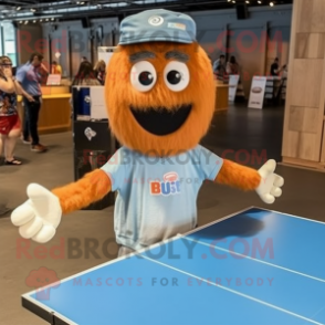 Rust Ping Pong Table mascot costume character dressed with a Chambray Shirt and Belts