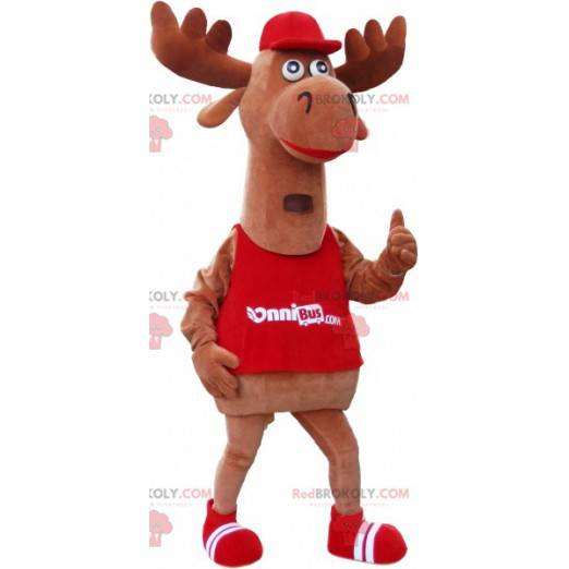 Brown caribou elk mascot. Giant reindeer mascot - Redbrokoly.com